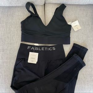 Black Fabletics workout set - leggings and sports bra